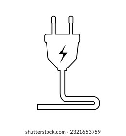 Electric plug logo template isolated on white. vector illustration.