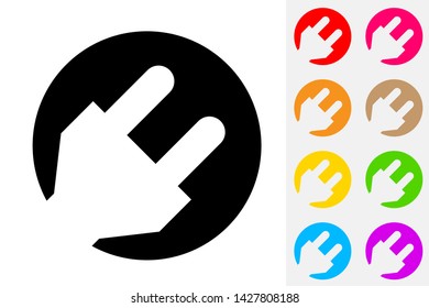 Electric Plug Negative Space Icon