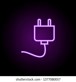 electric plug neon icon. Elements of web set. Simple icon for websites, web design, mobile app, info graphics