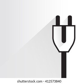 electric plug on white background, flat and shadow theme