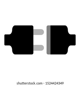 Electric plug and outlet icon vector illustration eps10. Isolated badge for website or app - stock infographics