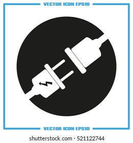 Electric plug and outlet icon vector illustration eps10. Isolated badge for website or app - stock infographics