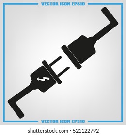 Electric plug and outlet icon vector illustration eps10. Isolated badge for website or app - stock infographics