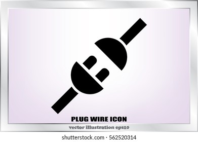 Electric plug and outlet icon vector illustration eps10. Isolated badge for website or app - stock infographics