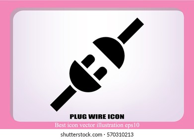 Electric plug and outlet icon vector illustration eps10. Isolated badge for website or app - stock infographics
