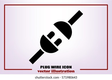 Electric plug and outlet icon vector illustration eps10. Isolated badge for website or app - stock infographics.