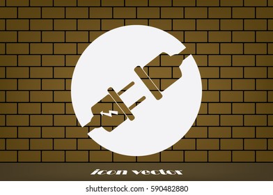 Electric plug and outlet icon vector illustration eps10. Isolated badge for website or app - stock infographics.