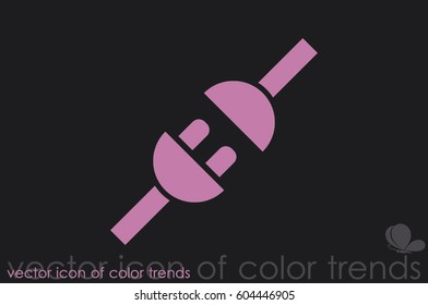 Electric plug and outlet icon vector illustration eps10. Isolated badge for website or app - stock infographics