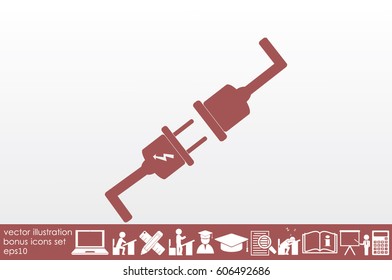Electric plug and outlet icon vector illustration eps10. Isolated badge for website or app - stock infographics