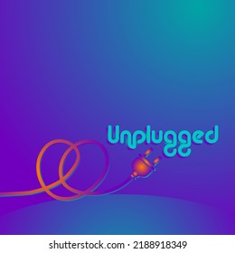 Electric plug and outlet socket unplugged. Electric socket with a plug. Connection and disconnection concept. Wire, cable of energy disconnect
