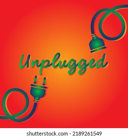 Electric plug and outlet socket unplugged. Electric socket with a plug. Connection and disconnection concept. Wire, cable of energy disconnect