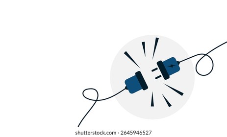 Tomada elétrica e tomada soquete unplugged.Electric soquete com uma tomada. Conceito de conexão e desconexão.