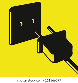 electric plug and outlet vector