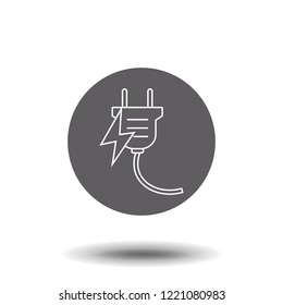 Electric plug outline icon. linear style sign for mobile concept and web design. Plug simple line vector icon. Symbol, logo illustration. Pixel perfect vector graphics