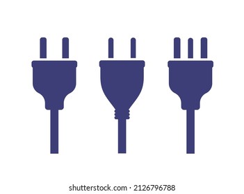 Electric plug power vector consumption ac symbol icon. Electric plug icon illustration isolated adapter cable connect