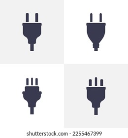 Electric plug power vector consumption ac symbol icon. Electric plug icon illustration isolated adapter cable connect