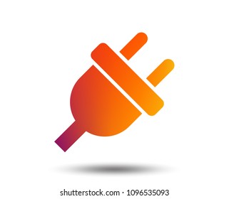 Electric plug sign icon. Power energy symbol. Blurred gradient design element. Vivid graphic flat icon. Vector