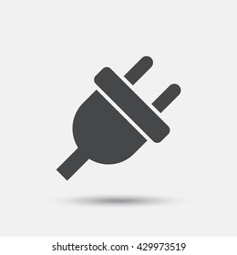 Electric plug sign icon. Power energy symbol. Flat electricity web icon on white background. Vector