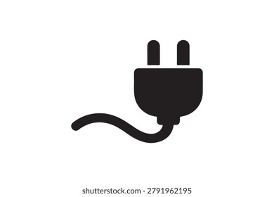 Electric Plug Silhouette Vector Icon