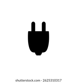 Electric Plug Silhouette Vector Illustration Isolated on White 