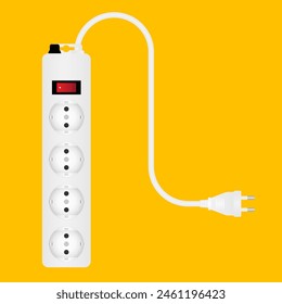 Electric Plug Socket or Power Outlet. Vector Illustration. 