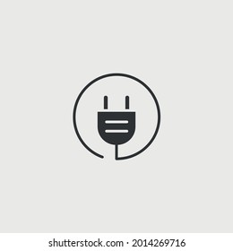 electric plug socket vector icon power