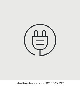 electric plug socket vector icon power