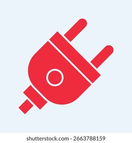 Electric Plug symbol trendy artwork useful vector Illustration red design stunning colorful background.eps
