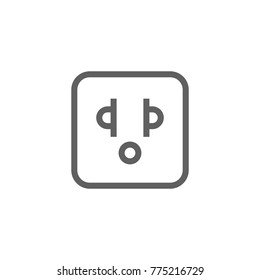 Electric plug thin line icon vector
