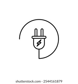 Electric Plug thin line vector icon.