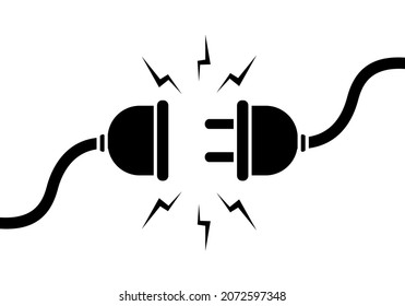 Electric plug unconnected vector icon