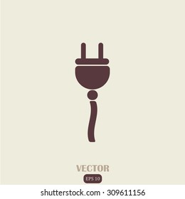 Electric plug vector icon