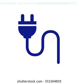 Electric Plug Vector Icon.