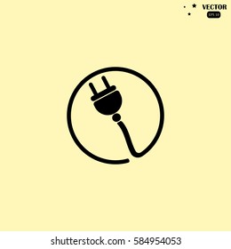 Electric plug vector icon