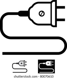 Electric plug vector icon