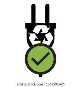 Electric plug vector icon isolated on white background. Energy adapter, web symbol