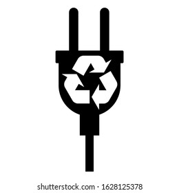 Electric plug vector icon isolated on white background. Energy adapter, web symbol