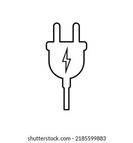 Electric plug vector icon isolated on white background.