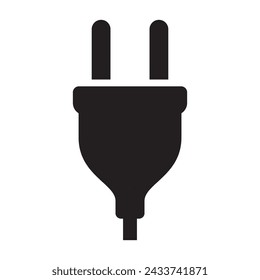 Electric plug vector icon isolated on white background