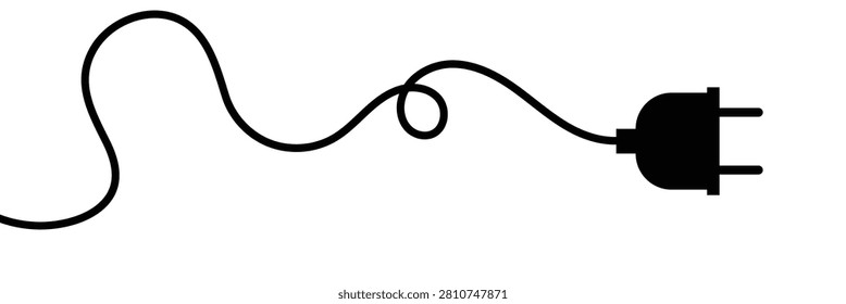 Electric plug vector icon on white background. electrical cord or cable. electric power. vector file illustration. EPS 10 .	
