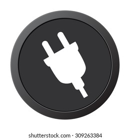 electric plug - vector icon, on a grey button