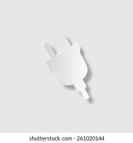 electric plug  - vector icon with shadow