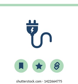 Electric plug vector icon. Simple flat icon on white background.