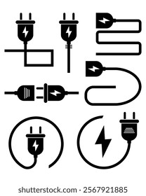 Electric plug vector. Plug icon. Socket, charging cable, power. Vector illustration