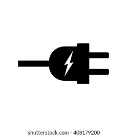 Electric plug Vector Illustration. Plug with electricity sign icon