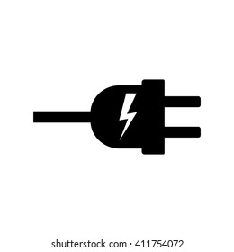 Electric plug Vector Illustration. Plug with electricity sign icon