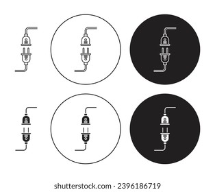 Electric plug vector illustration set. Electric plug disconnect connection icon suitable for apps and websites UI designs.