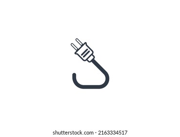 Electric Plug Vector Isolated Emoticon. Electric Plug Icon