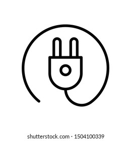 Electric Plug with Wire Power Industrial Hi tech Design Vector Icon