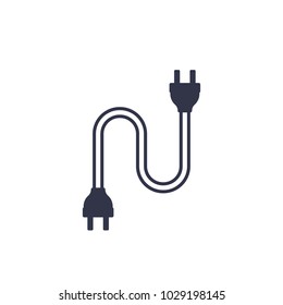 electric plugs with cable icon on white